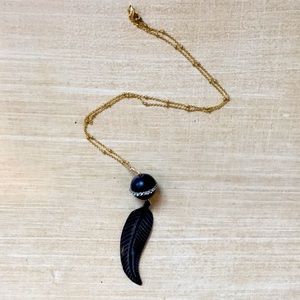 Black feather necklace